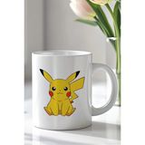 Mio Life Pokemon Pikachu Tasarımlı 330ML Baskılı Beyaz Seramik Kupa Bardak - 100 Adet