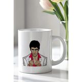 Mio Life Scarface Tony Montana Tasarımlı 330ML Baskılı Beyaz Seramik Kupa Bardak - 100 Adet