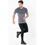 Miofit Erkek Active Melange Kısa Kollu Dikişsiz Spor Tişört - 01-Gri