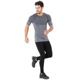 MioFit Erkek Active Melange Kısa Kollu Dikişsiz Spor Tişört GREY MELANGE M
