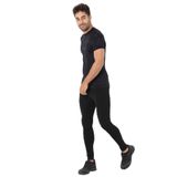 MioFit Erkek Lightweight Running Kısa Kollu Dikişsiz Spor Tişört SİYAH-GRİ M-L