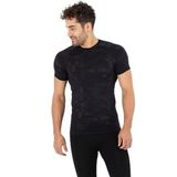 MioFit Erkek Lightweight Running Kısa Kollu Dikişsiz Spor Tişört SİYAH-GRİ S-M