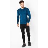Miofit Erkek Uzun Kollu Dikişsiz Spor Tişört Deep Teal Renk Pamuk Malzemeden Regular Fit - S - M - Deep Teal - Mavi