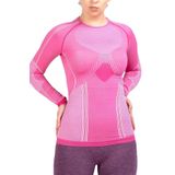 MioFit Kadın Pro Dry Fit Uzun Kollu Dikişsiz Spor Tişört GRİ-PEMBE M-L