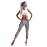 MioFit Power Short Yüksek Bel 3/4 Seamless Spor Tayt GRİ-PEMBE L-XL
