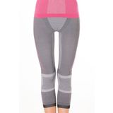 MioFit Power Short Yüksek Bel 3/4 Seamless Spor Tayt GRİ-PEMBE S-M