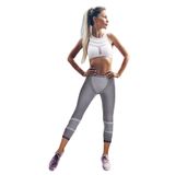 MioFit Power Short Yüksek Bel 3/4 Seamless Spor Tayt GRİ-PEMBE XL-XXL