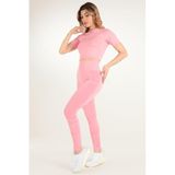 Miofit Yüksek Bel Kadın Spor Uzun Tayt PINK/ROSE MELANGE S-M