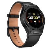 MioHHR Google Pixel Watch 3 45mm ile Uyumlu Paslanmaz Çelik Kılıflı Deri Saat Bantları, Google Pixel Watch Kadın Erkek için Hakiki Deri Yedek Bantlar, Siyah