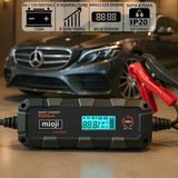 Mioji 6000 6A 6V ve 12V Araba Şarj, Akü Bakım, Damlama Şarj Cihazı ve Motosiklet, ATV, Lityum ve Derin Döngülü Aküler için Kükürt Giderici Akıllı Akü Şarj Cihazı