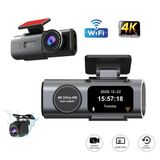 Mioji G300 Plus 4K GPS G-Sensör Gece Görüşü Wifi Arka-Ön Araç İçi Kamera + (128GB Hafıza Kartı Hediye)