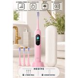 Mioji Oral B8 Care Şarj Edilebilir Diş Fırçası Pembe + 3 Yedek Başlık ve Taşıma Çantası