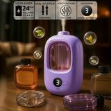 Mioji Smell 2x Yeni Nesil Şarjlı Otomatik Oda Kokusu Makinesi Mor (1 Adet Mavi Rüzgar Çanları Kokusu ile Birlikte)