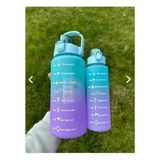 Miomi 2li Su Matarası Suluk 2 Lt ve 900 ml Yavrulu Spor Salonu Su Şişesi Sticker