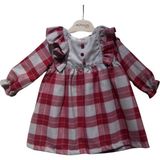 Miomini EKOSE KIZ ELBİSE - Bordo - Gri - 24 Ay