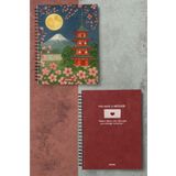 Miona A5 Spiralli Karton Kapak 2’li Set 80 Gram 60 Yaprak Çizgili Okul Defteri , Notebook