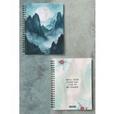Miona A5 Spiralli Karton Kapak 2’li Set 80 Gram 60 Yaprak Çizgisiz Okul Defteri , Notebook