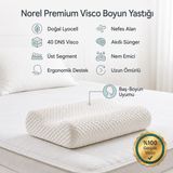 Mions Norel Premium Ortopedik Visco Boyun Yastığı Çift Boyun Destekli 40X60X12/10 cm - 40 x 60 cm - Beyaz