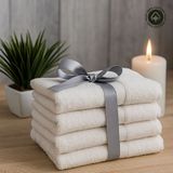 Mions Velur %100 Pamuk Doğal El & Yüz & Baş Havlusu 4 Adet - Beyaz - 50 x 100 cm