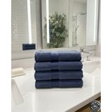 Mions Velur %100 Pamuk Doğal El & Yüz & Baş Havlusu 4 Adet - Lacivert - 50 x 100 cm
