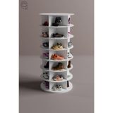 Mionte Flat-Pack 360° Dönen Ayakkabı Rafı, Dönen ayakkabı raf kulesi, Orijinal 7 katmanlı ayakkabılık, 35 çiftten Fazla Ayakkabı