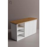 Mionte Flat-Pack Calm Mutfak Adası 160 cm Bar Yemek Masası - Çok Amaçlı Dolap ve Fırın Bölmesi