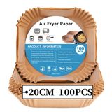 MIOPEN Sıcak hava fritözleri için fırın kağıdı, 100 adet Airfryer pişirme kağıdı, yapışmaz, yağa dayanıklı, suya dayanıklı hava fritözü, tek kullanımlık parşömen kağıdı, fırın ve mikrodalga için