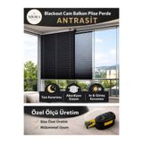MİORA PERDE BLACKOUT ANTRASİT Plise Katlanır Cam Balkon Perdesi - Ofis Perdesi - Mutfak Perdesi - Salon Perdesi