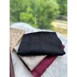 Miorel Scarfs C Desen Çift Taraflı Kaşmir İpek Şal 4 Mevsim Pamuk Şal Siyah