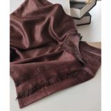 Miorel Scarfs G Desen Çift Taraflı Kaşmir İpek Şal 4 Mevsim Soft Pamuklu Şal Acı Kahve