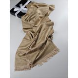 Miorel Scarfs G Desen Çift Taraflı Kaşmir İpek Şal 4 Mevsim Soft Pamuklu Şal Gold