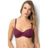 miorre Balenli Dolgusuz Kapsız Dantel Minimizer Toparlayıcı Sütyen,Bordo 80,12345670455