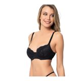 miorre Balenli Dolgusuz Kapsız Dantel Minimizer Toparlayıcı Sütyen,Siyah 90,TYB415102982D220330081624