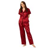 Miorre Bayan Saten Pijama Takımı ALEV KIRMIZI L-XL
