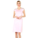 Miorre Dantel Omuzlu Penye Gecelik TOZ PEMBE L-XL
