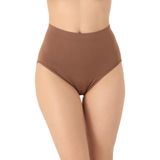 Miorre Dikişsiz Normal Bel Nefes Alan Terletmeyen Rahat Kalıp Kadın Slip Külot KAHVE L-XL