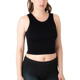 Miorre Gigotto Seamless Ripli Crop Tişört SİYAH S-M