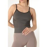 Miorre İnce Askılı File Detaylı Spor Tişört CHARCOAL GREY L-XL