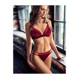 miorre Kadın Bordo Bliss Velvet Bralet Takım,Bordo L/Xl,dfdf655545546