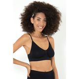 Miorre Kadın Büstiyer Dikişsiz Tasarım ile Spor ve Günlük Kullanıma Uygun - L - XL - Siyah