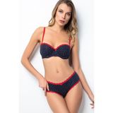 miorre Kadın Lacivert Push Up Puantiyeli Sütyen Takım,Lacivert 75
