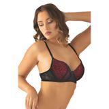 Miorre Kırmızı Kaplı Dantelli Push-Up Dolgulu Sütyen SİYAH