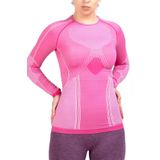Miorre Miofit Kadın Pro Dry Fit Uzun Kollu Dikişsiz Spor Tişört - S - M - Gri - Pembe