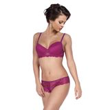 miorre Push-Up Dolgulu Dantel Detaylı Sütyen Takım,Vişne Çürüğü 75,9540570202626