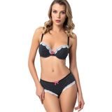 miorre Push-Up Dolgulu Puantiyeli Sütyen Takım,Siyah - Puanlı 90B