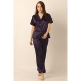 miorre Saten Pijama Takımı,Dark Mor S/M