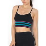 Miorre Seamless Dikişsiz Crop Kadın Tişört Çizgili S-M