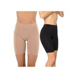 miorre Seamless Normal Bel Kısa Tayt 2 Renk Siyah - Ten,Karışık S/M