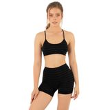 Miorre Shiny Dikişsiz Kaplı Spor Büstiyer SİYAH M-L