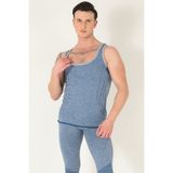 Miorre Sporcu Gym Seamless Dikişsiz T-Shirt Erkek Mavi Nefes Alabilir Kumaş ile Konforlu Tasarım - S - M